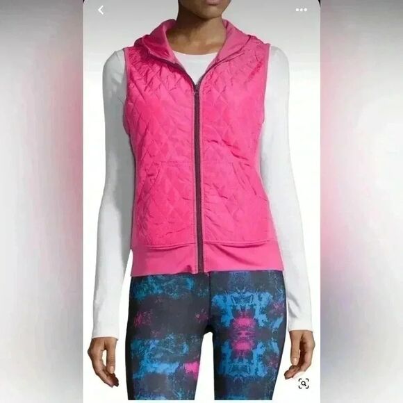 Neiman Marcus Womens Quilted Vest Hooded Outdoor Pockets Zip Front. - Picture 1 of 10
